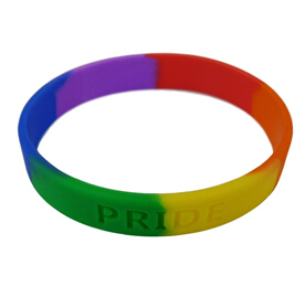 Color Segmented Silicone Wrist Band