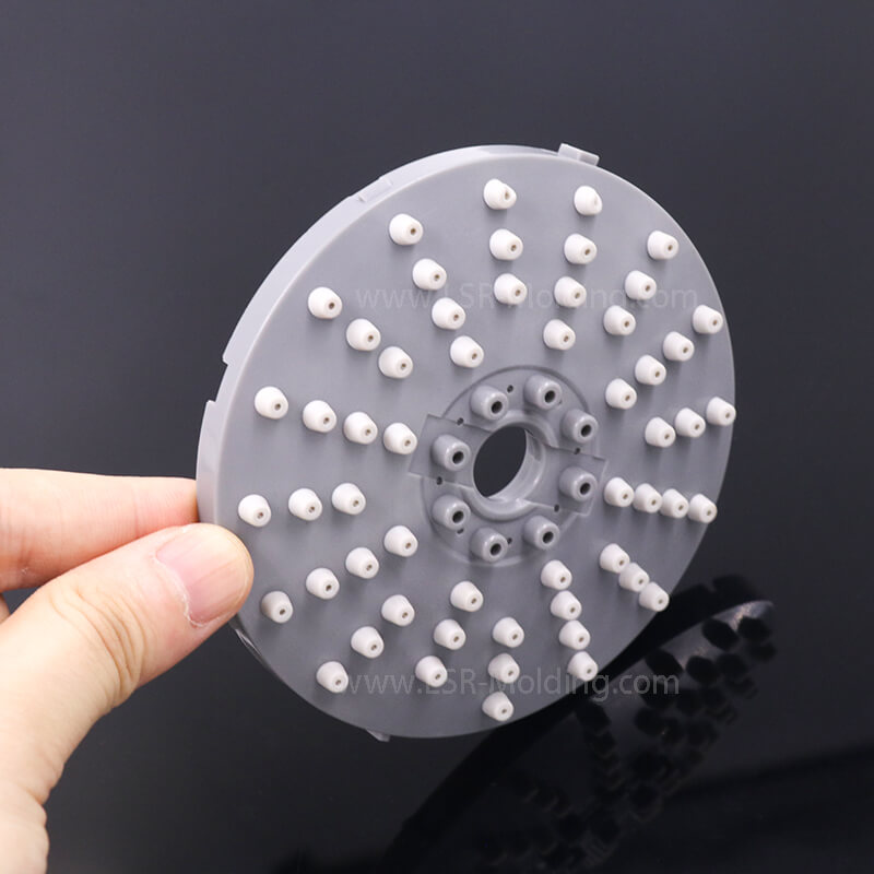 2 shot &2K plastic + silicone rubber overmolded shower nozzles