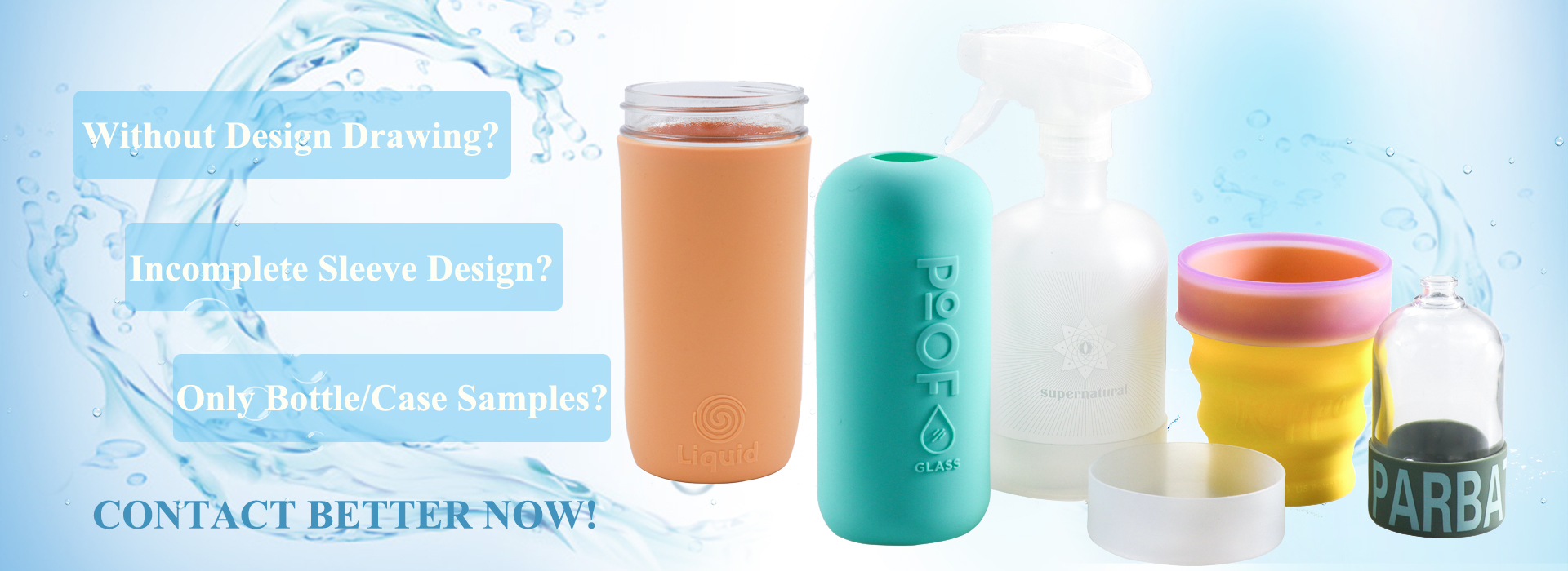 silicone water glass bottle sleeve