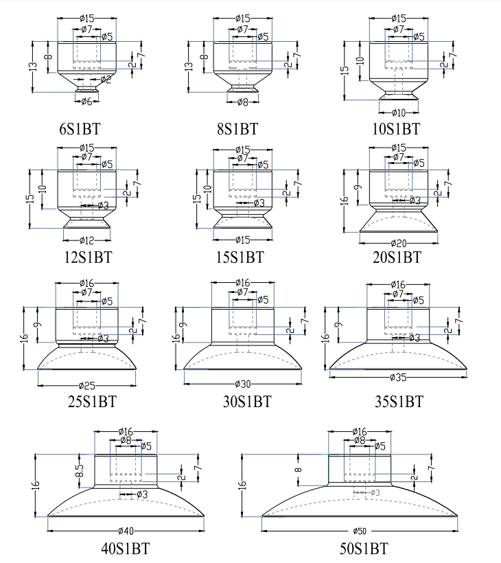 mini vacuum suckersilicone rubber bellows vacuum pad