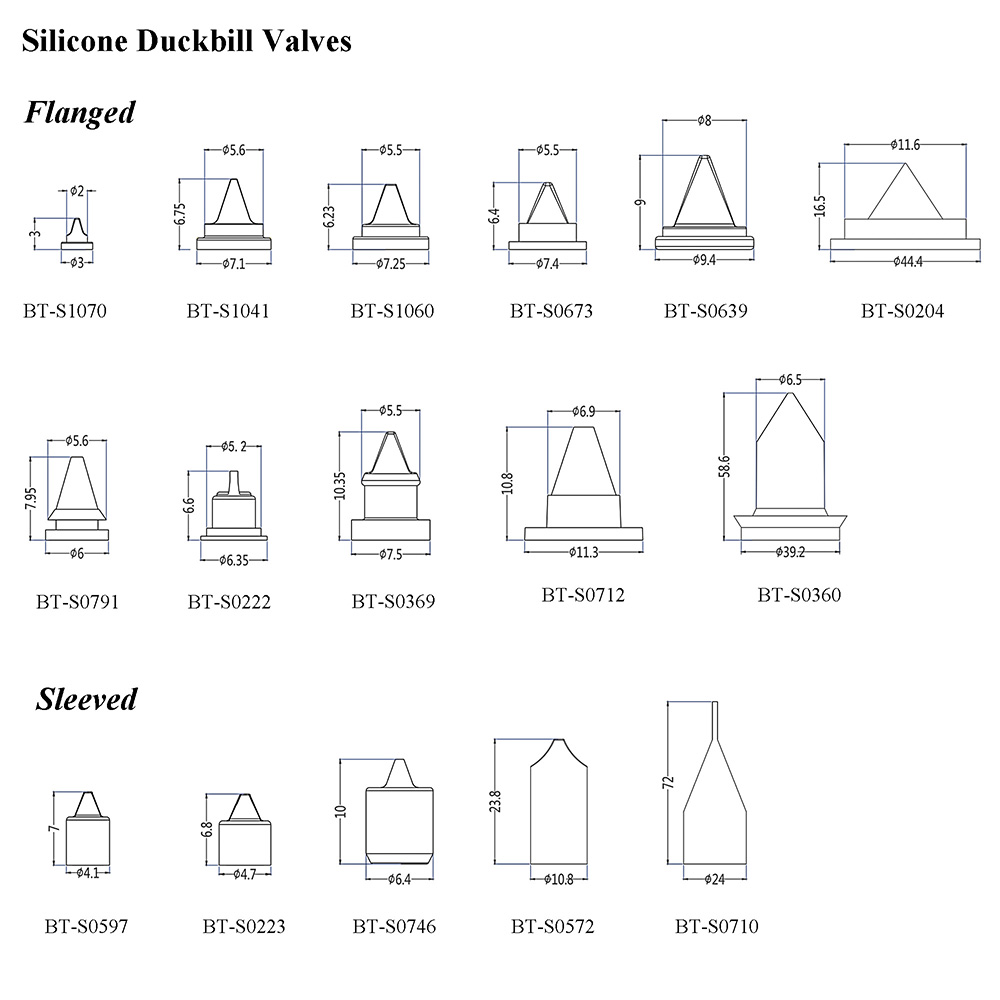 silicone duckbill check valves