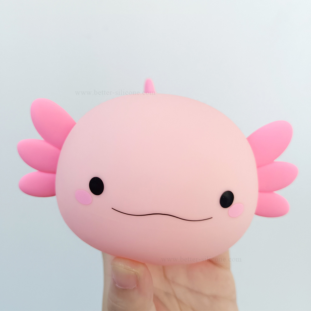 Pink Soft Silicone Axolotl Sparkle Lamp