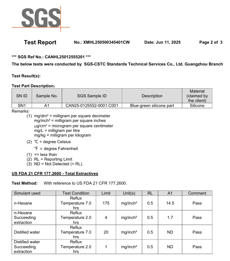 FDA Pass for Silicone Valves