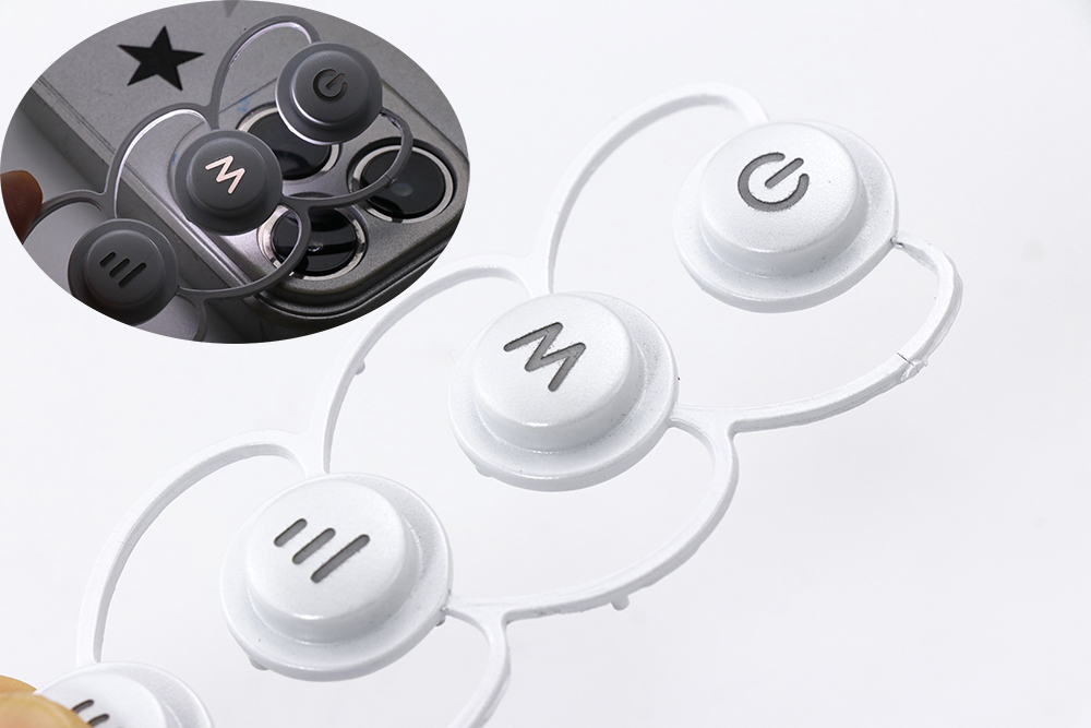 laser etching characters P+R customized shape buttons