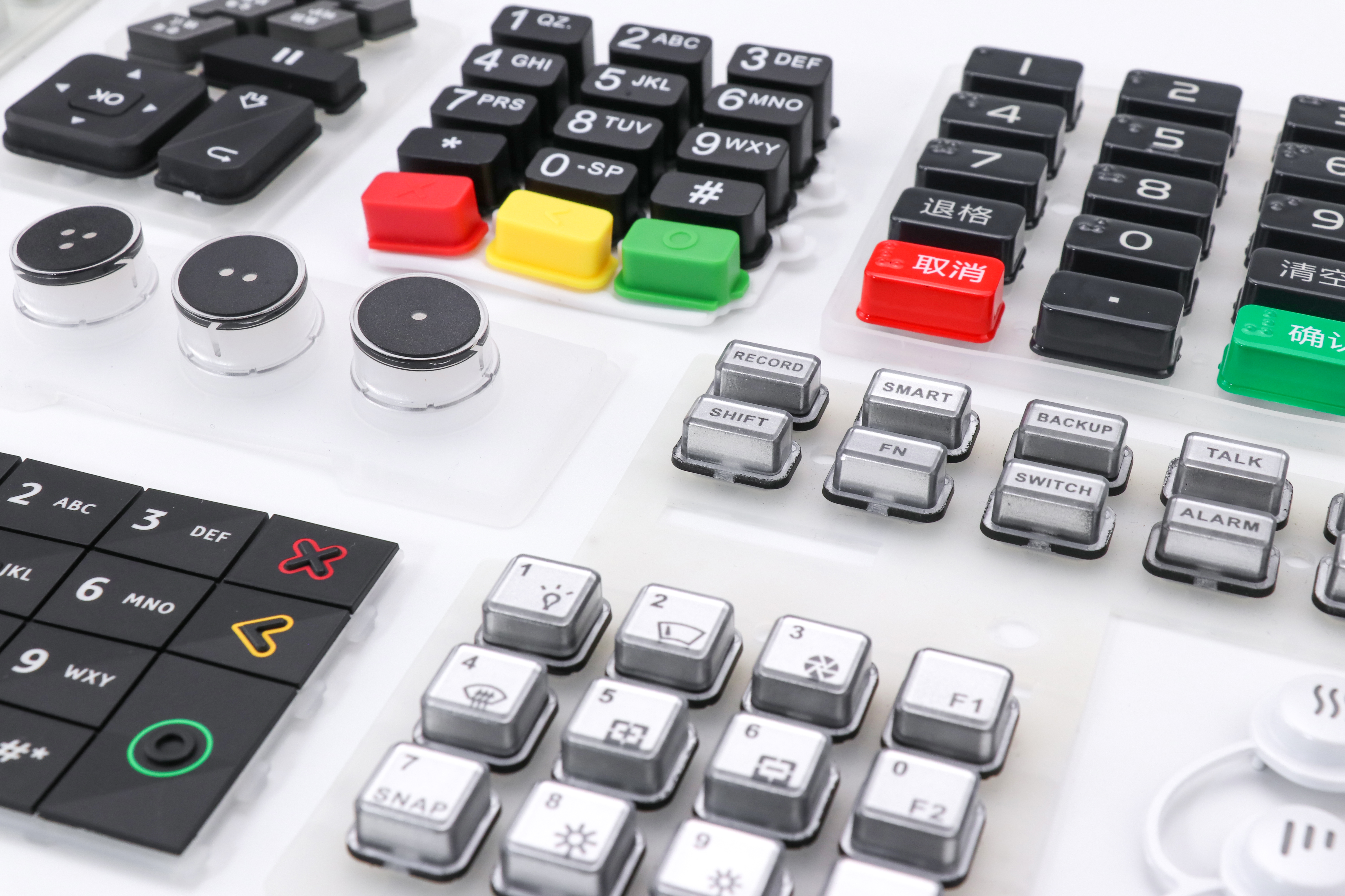 colorful plastic cap and silicone button keycaps